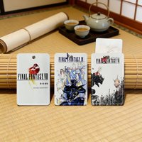 Vintage F-Final Game Fantasy VIII Stylish Leather Card Holder Keychain Travel-Friendly Case for Essentials