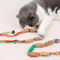 New Natural Cat Chew Matatabi Stick Durable Teeth Cleaning Blue Green 55cm Pet Biting Rope Home Playing