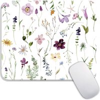 Square Mouse Pad Beautiful Flowers Plants Premium-Textured Custom Mouse Mat Design Non-Slip Rubber Base Computer Mouse Pads