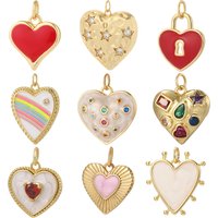 Cute Hearts Charms Diy Earrings Bracelet Necklace Accessories Gold Color Charms for Jewelry Making Supplies Excellent Quality