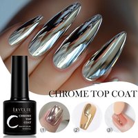 LILYCUTE 7ml Metal Chrome Top Coat Function Gel Nail Polish No Wipe Semi Permanent Soak Off UV Gel Nail Varnish Art Manicure