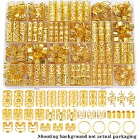 220PCS/Set Vintage Hollow Hair Rings Alloy Hair Cuff Hair Pins Loops Hair Accessories summer Loc Hair Jewelry for Braids