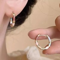 Colorful Enamel Mini Hoop Earrings For Women Fashion Simple Metal Round Earrings Jewelry Daily Party Sexy Sweet Ears Accessories