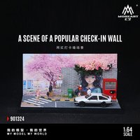MoreArt 1:64 Internet Celebrity Check-in Wall Scene Parking Lot Diorama For Display&Collection&Gift