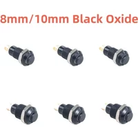 8/10mm Metal Oxide Black Push Button Mini Mini Switch Dustproof Self-Resetting Tap Self-Locking Round Micro Starter Solder Pin