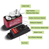 4Pcs DS3230PRO 30KG Digital Servo DS3230 PRO Large Torque 6V Stainless Steel Gear IP66 Waterproof RC Servo with 25T Servo Arm