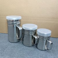 New 1pcs Kitchen Tool With Handle Shaker Pepper Sugar Salt Stainless Steel Dispenser