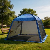 Heavy Duty Screen Shelter Tent, 4-8 Person Mesh Camping Gazebo with Full Netting Walls for Bug-Free Outdoor Living