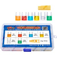 120PCS 6Values Small Size Blades Type Car Fuse kit Assortment 5A 10A 15A 20A 25A 30A Fuse Set Auto Car Truck with Box Clip 30A