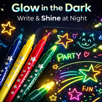 6Pcs Neon Highlighter Marker Set, Fluorescent Color Pens for Journal Writing, Poster Making, DIY Craft, Scrapbooking
