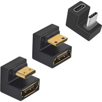 180 Degree UP/Down Angle Mini HDMI-compatible to HDMI-compatible Adapter 10Gbps PD 60W USB C Adapter for Laptop Portable Monitor