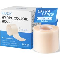 KHAZIX Hydrokolloid-Verbandrolle 2 Zoll x 5 Fuß, zuschneidbarer Wundverband, atmungsaktive Hautabdeckung