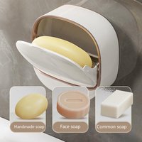 Adhesive Soap Box Waterproof Rack With Drain Tray Bar Soap Holder With Drain For Kitchen Sink Home Bathroom Laundry Shower