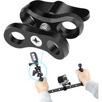 PULUZ Ball Clamp Close Hole Diving Camera Bracket CNC Aluminum Spring Flashlight Clamp for Diving Underwater Photography System
