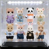 Simulation Forest Family Dolls Rabbit Figures Collectible Mini Dolls Removable Clothes Miniatures Dollhouse Pretend Play Figures
