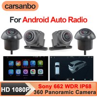 Carsanbo For Android Auto Radio Car 360 Panoramic Camera Sony 662 Chip WDR IP68 AHD 1080P Night Vision 4CH Surround View Cameras