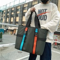 Men's Casual Shoulder Bag Large Capacity Handbag Travel Short Trip Trendy Brand Leisure Backpack Oxford Cloth Zipper Closure ...