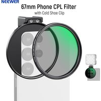 NEEWER 67mm Phone CPL Filter with Cold Shoe Clip, HD Circular Polarizer Lens Filter For Samsung S26 Ultra iPhone 17 Pro/Pro Max