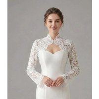 Customized 2026 Wedding Boleros Lace Full Sleeves Bride Shrugs Bridal Top Cover Formal Party Accessory Women Jackets