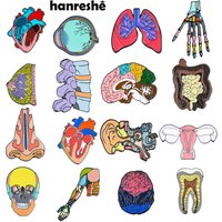 Hanreshe Enamel Organ Broochs Pins Wholesale Medical Anatomy Kidney Brain Heart Skull Badges Medicine Jewelry for Doctor Nurse