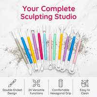 12Pcs Ultralight Clay Tools Set, Multicolor Polymer Clay DIY Fondant Carving Knife & Ceramic Plastic Sculpting Supplies