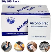 100pcs Disposable 75% Alcohol Swab Wet Wipe Pads For Antiseptic Clean Skin Jewelry Cell Phone Individually Wrapped Alcohol Wip