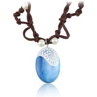 Fashion Jewelry Movie Charm Moana Ocean Rope Chain Necklaces Blue Stone Pendants Leather Suede Choker
