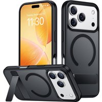 Magnetic Mobile Phone Case with Stand for iPhone 16 17 Pro Max 15 14 Plus 13 12 Translucent Cover with Kickstand