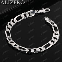 ALIZERO 925 Sterling Silver Bracelet 4/6/8/10/12mm Chain Bracelets For Men Women Fashion Party Fine Jewelry Wholesale