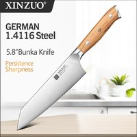 XINZUO 5,8 Zoll Küchenmesser Bunka Messer Deutsch 1.4116 Stahl Schneidemesser Haushaltsküchenmesser Premium Olivholzgriff