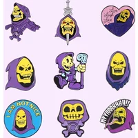Custom Skeletor Purple Hood Halloween Enamel Pin Master Universe Badge Brooch Clothe Bag Lapel Cartoon Gift for Friend Wholesale
