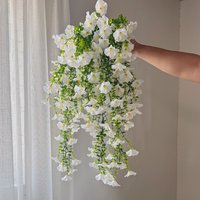 5pcs Faux 69head Morning Glory Silk Flower Hanging Vine Garden Wedding Decoration Fake Flowers Party Home Decoration Accessories