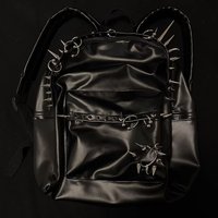punk rivet black leather backpack men's bag Fashion Large Capacity backpacks women'bag