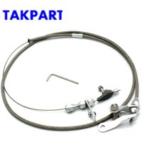 TAKPART for Ford C6 Stainless Braided Kick Down Cable Transmission Detent Kickdown Trans C-6
