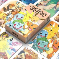 50Pcs/Set Pokemon Lomo Cards 3 Inch Laser Mini Cards Bulbasaur Anime Postcards Collectible Photo Cards for Fans Boxed Set Gift