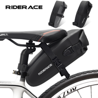 RIDERACE Bicycle Saddle Bag Storage Waterproof 1.5L PVC MTB Mountain Bike Road Cycling Seat Tail Rear Tool Foldable Pouch Bag