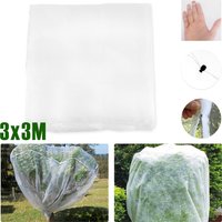 3x3M Fruits Tree Netting Cover Polyethylene Plant Bird Netting with Zipper and Drawstring Large Garden Mesh Netting Cover White