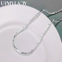 45-60cm 925 Sterling Silver Necklace Snake chain Beautiful Simple bead For Women wedding Fashion Jewelry Christmas Gifts