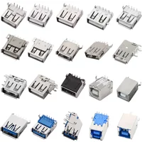 USB Type A Standard Port Male Plug Female Solder Jacks Connector PCB Socket USB-A type USB Female type B USB Connector