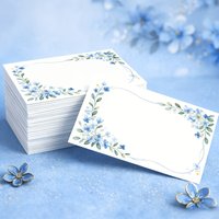 100pcs Flower Blank Message Card Wedding Birthday Party Thank You Card DIY Card Expressing Gratitude Gift Decoration Card