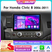 2Din 360-Grad-Kamera Android 14 Autoradio für Honda Civic 8 2006-2011 Auto-Multimedia-Player Intelligenter Bildschirm Autoradio Carplay 6115
