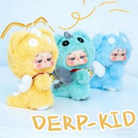 Derpkid Dragon Catcher Series Plush Keychain Blind Box 360° Rotatable Head Cute Stuffed Doll Bag Pendant Trendy Toy Decor Gifts