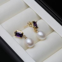 Natural Freshwater Pearl Earrings For Women,925 Silver Pearl Drop Earrings Grandma Mother Gift White Pink Black