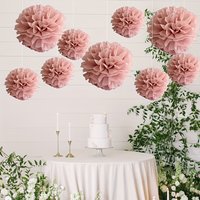 9pcs 6inch and 8inch Pink Paper Flower Balls - Perfect for Weddings, Bridal Showers, Birthdays & Singles Parties for Wedding