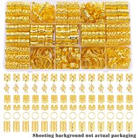 70PCS/Set Vintage Hollow Hair Rings Alloy Hair Cuff Hair Pins Loops Hair Accessories summer Loc Hair Jewelry for Braids