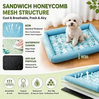 Summer Pet Cooling Mat Detachable Washable Non-slip Ice Silk Pad Breathable Cool Cushion for Cat Dog Bed Crate Sofa Pet Supplies