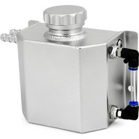 Universal 1L Aluminum Silver Black Oil Catch Can Reservoir Tank With Drain Plug Breather Oil Tank Fuel Tank