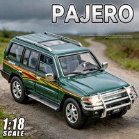 Simualtion1:18 Mitsubishi Pajero Alloy Car Model Pull-Back Sound Light Display Ornament Collection Miniature Voiture Gift Toy