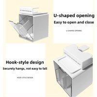 Compartmentalized Cosmetic Storage Box Hanging Design Plastic Sorting Storage Box No-drill Yellow White Pull-Out Storage Drawer