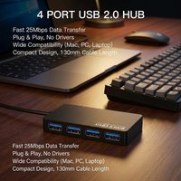 High-Speed USB 2.0 Hub 4-Port Data Cable Splitter Adapter Multi-System Plug And Play Expander for Enhanced Connectivity